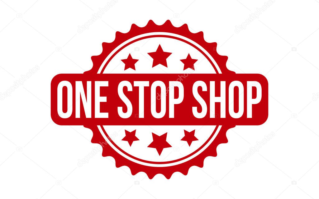 One Stop Shop rubber grunge stamp seal vector