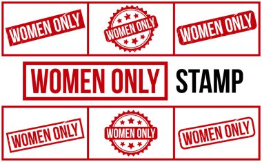 Sadece Kırmızı Kadınlar Kauçuk Damga Ayarlı Vektör