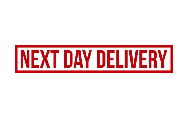 Red Next Day Delivery Rubber Stamp Seal Vector — 스톡 벡터