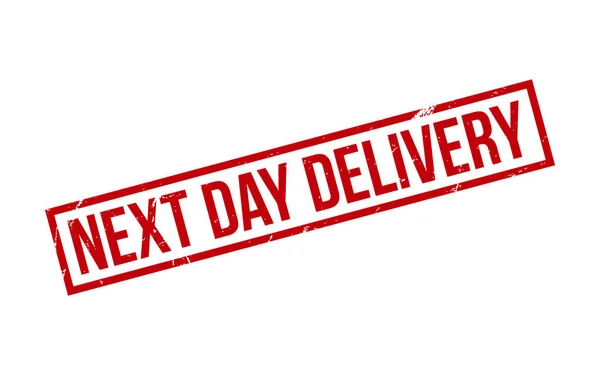 Red Next Day Delivery Rubber Stamp Seal Vector — 스톡 벡터