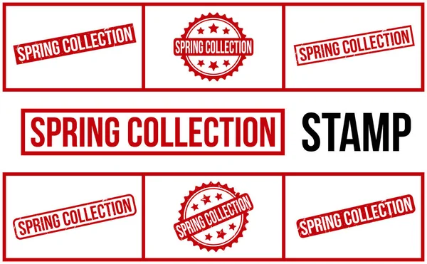 Spring Collection Gummi Grunge Stempelsatz Vektor — Stockvektor