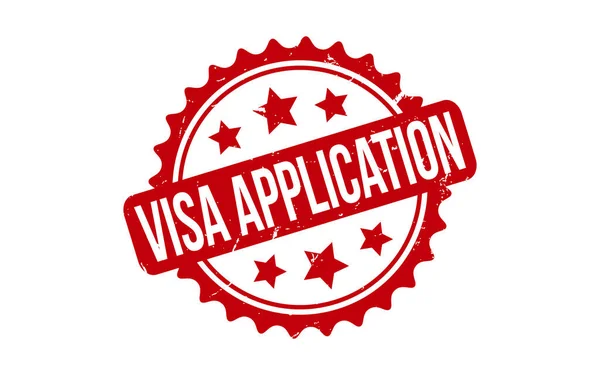 Red Visa Application Rubber Stamp Seal Vektor — Stock Vector