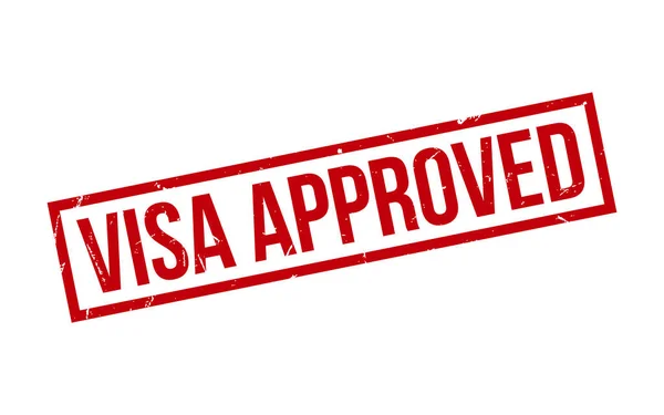 Red Visa Approved Rubber Stamp Seal Vector — 스톡 벡터