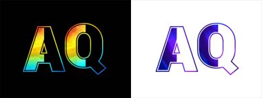 Harf AQ logo tasarım vektör şablonu. Kurumsal iş kimliği için yaratıcı modern lüks logoti