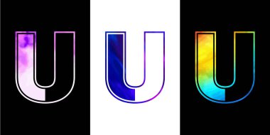 İlk harf U logo simgesi vektör tasarım şablonu. Şirket kimlikleri için lüks logolar.