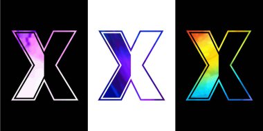 İlk harf X logo simgesi vektör tasarım şablonu. Şirket kimlikleri için lüks logolar.