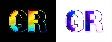 Harf GR logo tasarım vektör şablonu. Kurumsal iş kimliği için yaratıcı modern lüks logoti