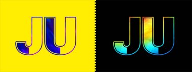 JU harfi logo tasarım vektör şablonu. Kurumsal iş kimliği için yaratıcı modern lüks logoti