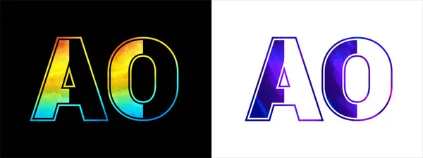 ユニークなAo文字のロゴアイコンベクトルテンプレート 企業ビジネスのためのプレミアムスタイリッシュなアルファベットロゴデザイン — ストックベクタ