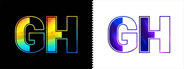 文字Ghロゴデザインベクトルテンプレート コーポレートアイデンティティのための創造的な近代的な豪華なロゴタイプ — ストックベクタ