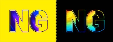 Eşsiz NG harfi logo simgesi vektör şablonu. Şirket işleri için kaliteli alfabe logosu tasarımı