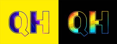 İlk harf QH logo simgesi vektör tasarım şablonu. Şirket kimlikleri için lüks logolar.