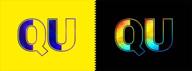 Harf QU logo tasarım vektör şablonu. Kurumsal iş kimliği için yaratıcı modern lüks logoti