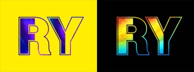 Eşsiz RY harf logosu simge vektör şablonu. Şirket işleri için kaliteli alfabe logosu tasarımı