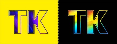 T.K. logo tasarım vektör şablonu. Kurumsal iş kimliği için yaratıcı modern lüks logoti