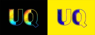 İlk harf UQ logo simgesi vektör tasarım şablonu. Şirket kimlikleri için lüks logolar.