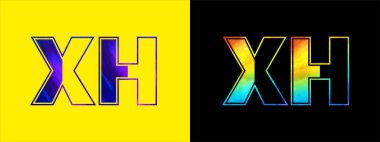 Harf XH logo tasarım vektör şablonu. Kurumsal iş kimliği için yaratıcı modern lüks logoti