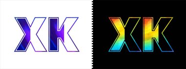 Harf XK logo tasarım vektör şablonu. Kurumsal iş kimliği için yaratıcı modern lüks logoti