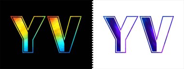 Harf YV logo tasarım vektör şablonu. Kurumsal iş kimliği için yaratıcı modern lüks logoti