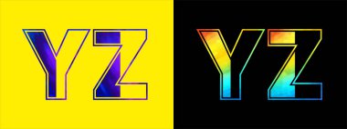 İlk harf YZ logo simgesi vektör tasarım şablonu. Şirket kimlikleri için lüks logolar.