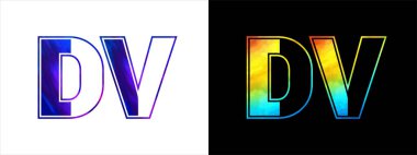 İlk harf DV logo simgesi vektör tasarım şablonu. Şirket kimlikleri için lüks logolar.