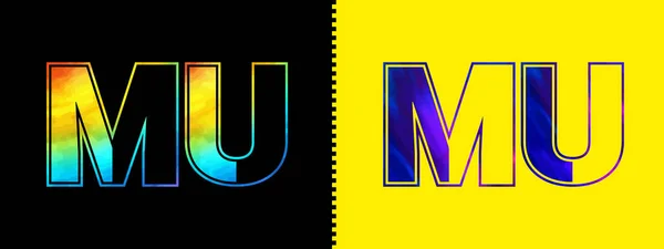 ユニークなMuの文字のロゴアイコンベクトルテンプレート 企業ビジネスのためのプレミアムスタイリッシュなアルファベットロゴデザイン — ストックベクタ