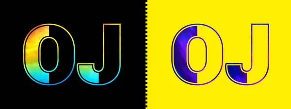 ユニークなOj文字のロゴアイコンベクトルテンプレート 企業ビジネスのためのプレミアムスタイリッシュなアルファベットロゴデザイン — ストックベクタ