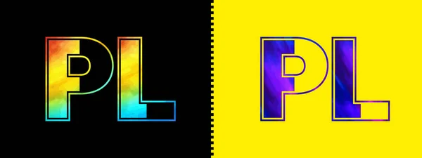 ユニークなPl文字ロゴアイコンベクトルテンプレート 企業ビジネスのためのプレミアムスタイリッシュなアルファベットロゴデザイン — ストックベクタ