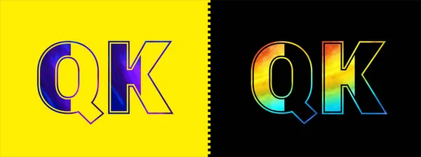 字母Qk标志设计向量模板 具有创意的现代豪华标志 以体现企业的商业身份 — 图库矢量图片