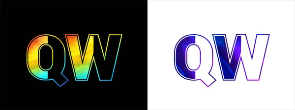 初始字母Qw标志图标图标矢量设计模板 企业身份的奢侈奢侈标志类型 — 图库矢量图片
