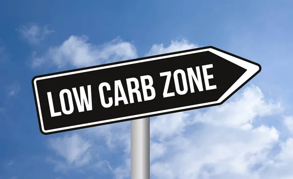 stock image Low carb zone road sign on cloudy sky background