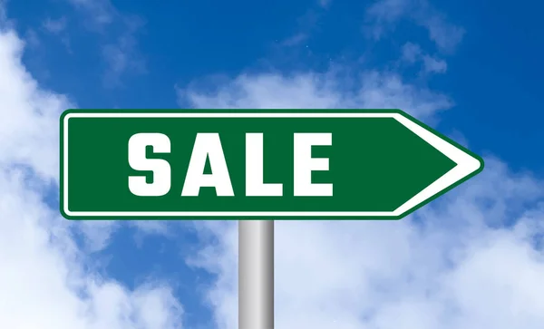 stock image Sale road sign on blue sky background