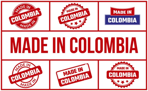 Vyrobeno Kolumbii Rubber Stamp Set — Stockový vektor