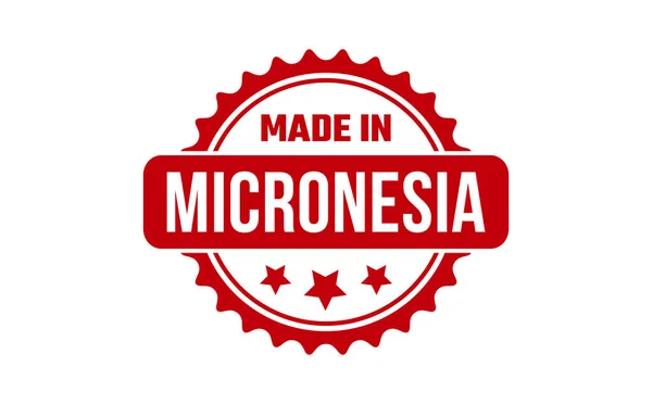 Made Mikronézia Gumibélyegző — Stock Vector
