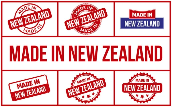 Feito Conjunto Selos Borracha Nova Zelândia — Vetor de Stock