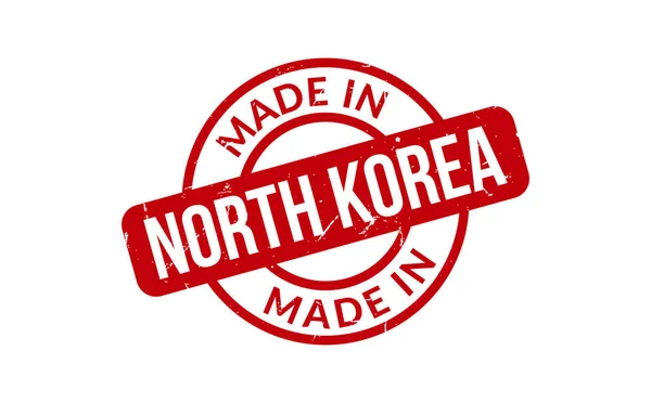 Made North Korea Rubber Stamp — Stock Vector