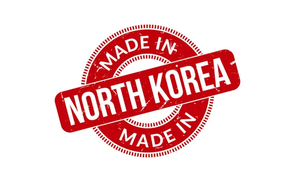 Hecho Corea Del Norte Sello Goma — Vector de stock