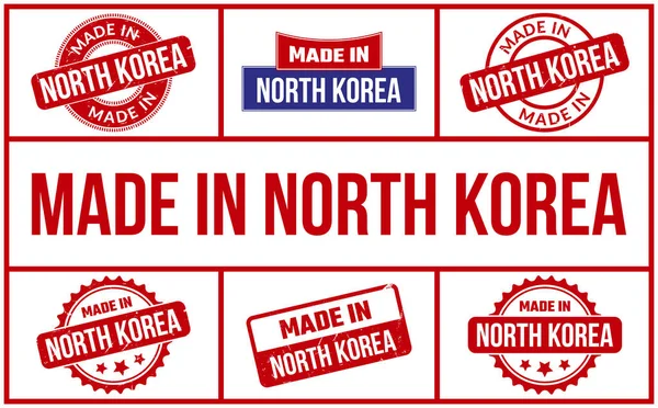 Feito Conjunto Selos Borracha Coreia Norte —  Vetores de Stock