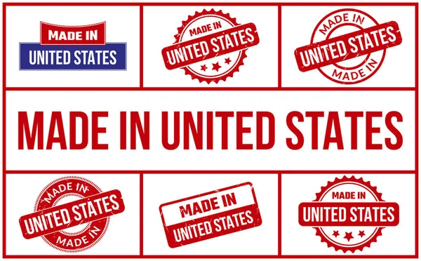 Made United States Rubber Stamp Set — Stockový vektor