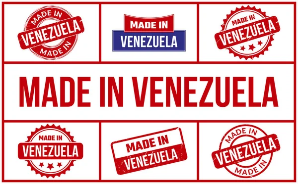 Vyrobeno Venezuele Rubber Stamp Set — Stockový vektor