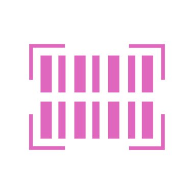 Düz Barkod Simgesi Sembol Vektörü İllüstrasyonu