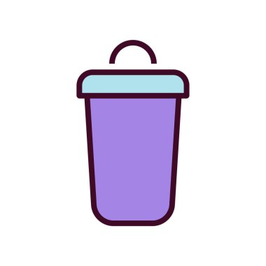 Bin Simge Vektör İllüstrasyonu. Bin Doğrusal Renk Simgesi