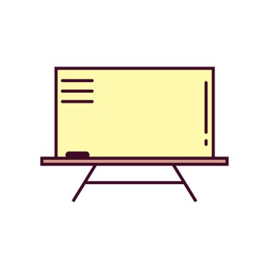 Blackbord Simge Vektör İllüstrasyonu. Blackbord Lineal Renk Simgesi