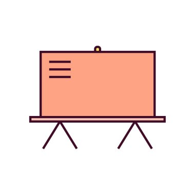 Blackbord Simge Vektör İllüstrasyonu. Blackbord Lineal Renk Simgesi