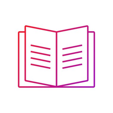 Kitap Gradyan Simge Vektörü İllüstrasyonu