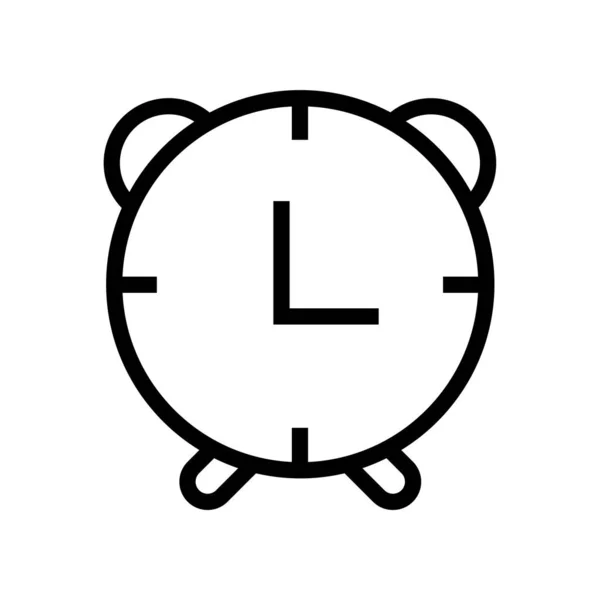 Reloj Despertador Lineal Icono Símbolo Vector Esquema Negro Reloj Despertador — Archivo Imágenes Vectoriales