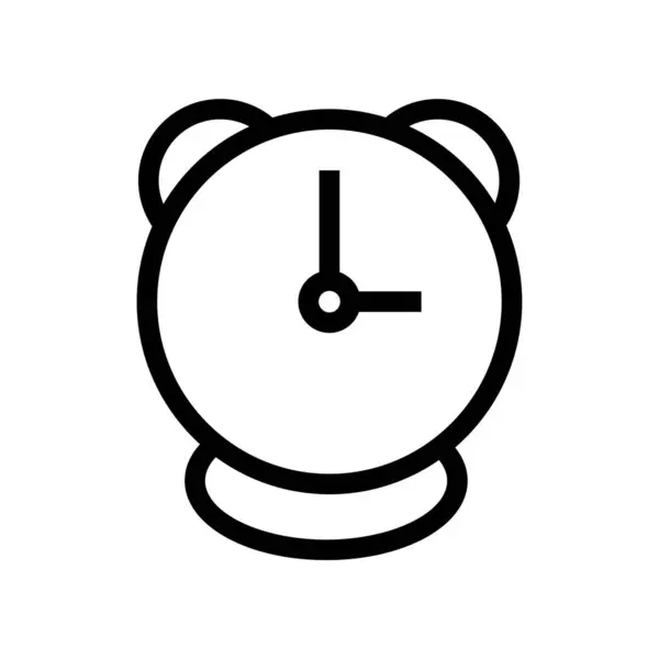 Годинник Тривоги Лінійний Значок Символу Вектор Піктограма Годинника Чорного Контуру — стоковий вектор