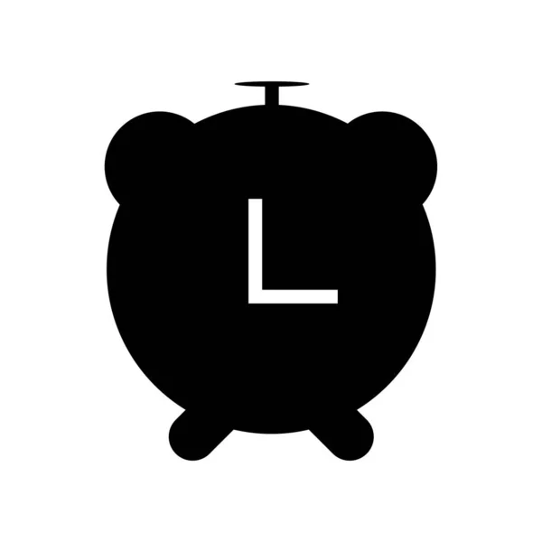 Будильник Заполните Иконку Символа Вектор Часы Black Glyph Alarm — стоковый вектор