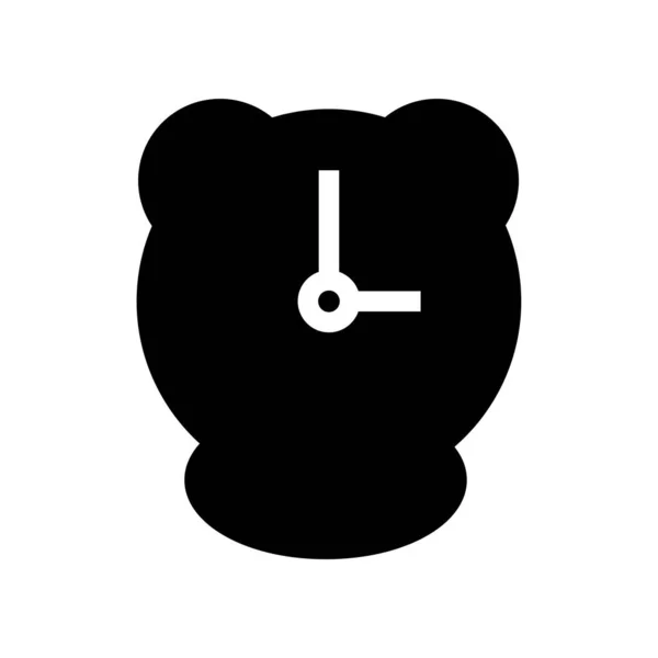 Reloj Despertador Rellenar Icono Símbolo Vector Glifo Negro Reloj Despertador — Archivo Imágenes Vectoriales