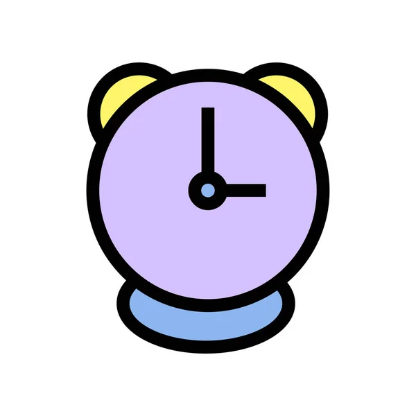 Alarm Clock Icon Vector Illustration Alarm Clock Lineal Color Icon — Stock Vector